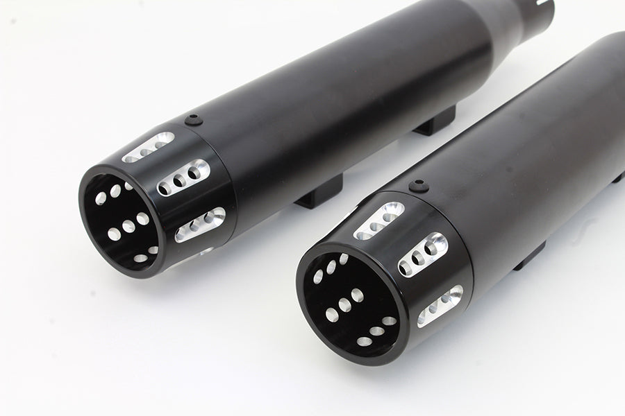 Black Tapered Revolver Tip Muffler Set Black 2014 / 2017 XL