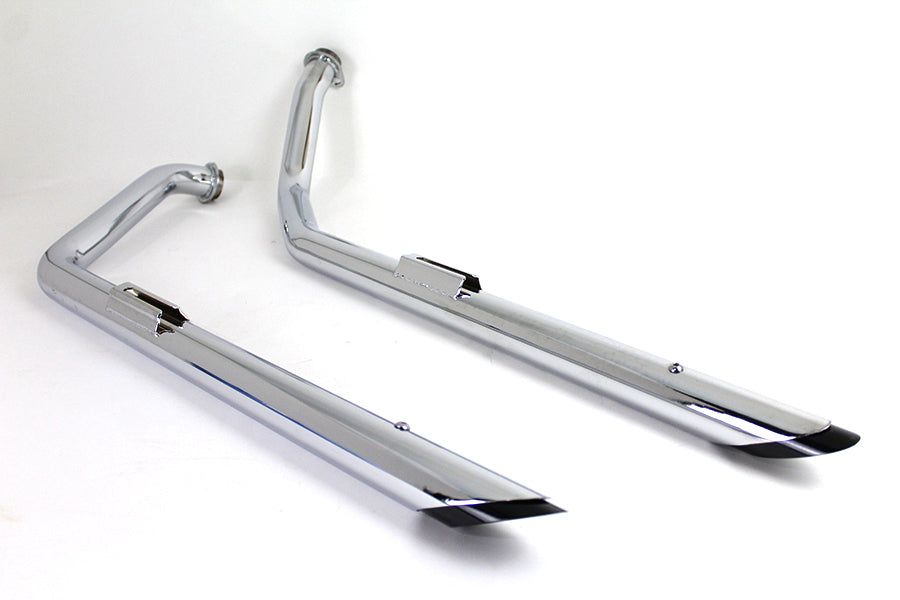 Exhaust Drag Pipe Set with Black Tips 1970 / 1984 FXE