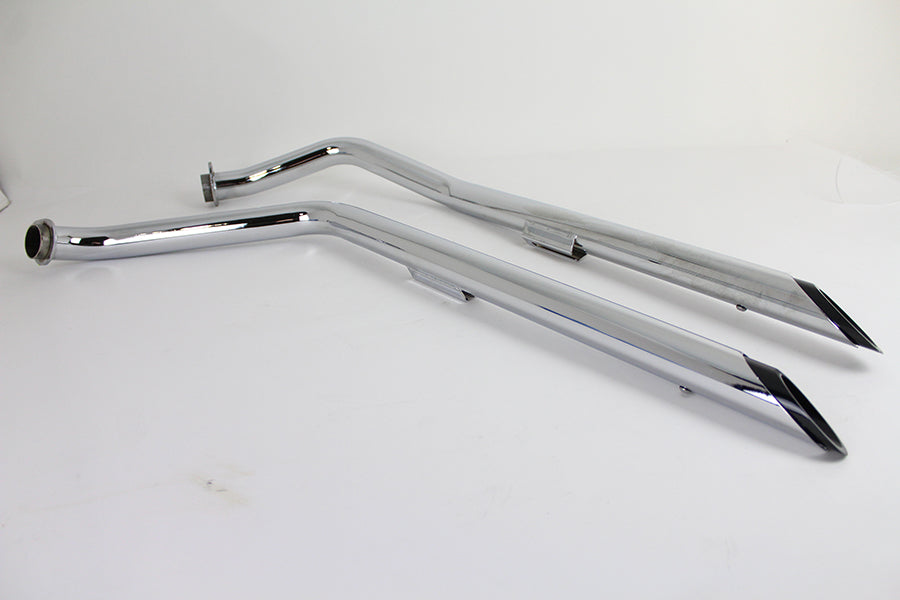 Exhaust Drag Pipe Set with Black Tips 1970 / 1984 FXE