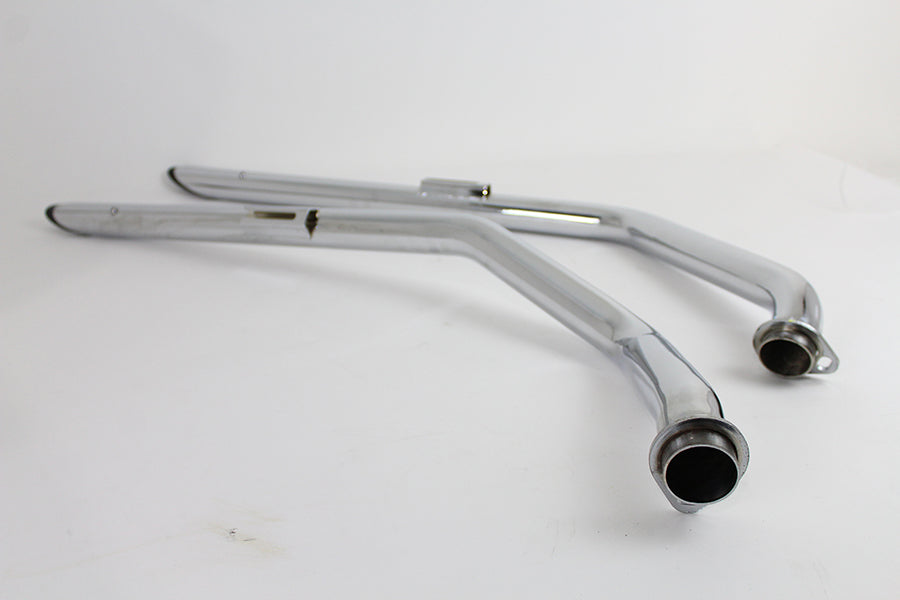 Exhaust Drag Pipe Set with Black Tips 1970 / 1984 FXE
