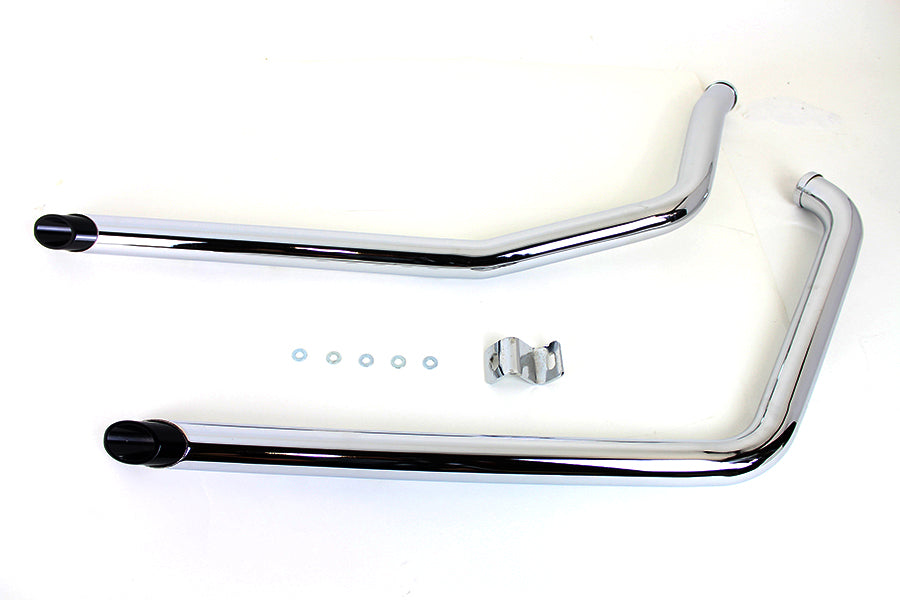Drag Pipe Set Straight Cut End with Black Tips 1984 / 1999 FXST
