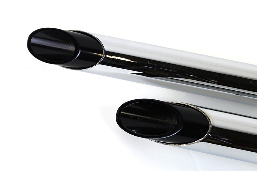 Drag Pipe Set Straight Cut End with Black Tips 1984 / 1999 FXST