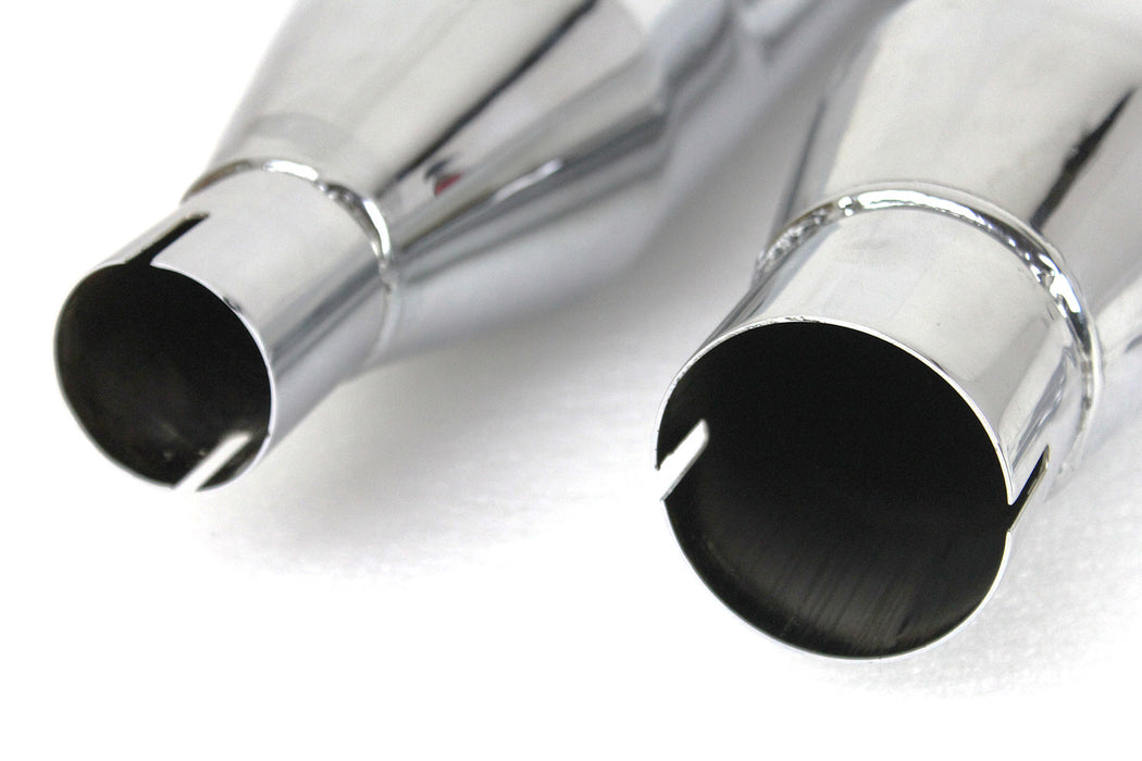 Wyatt Gatling Muffler Set Chrome with Black Slash Down Tip 2017 / UP FLT