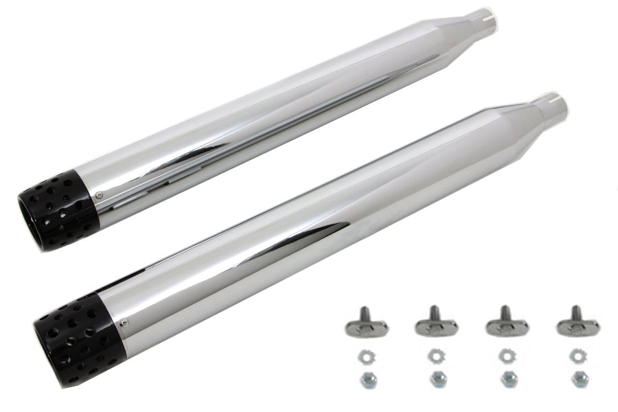 Wyatt Gatling Muffler Set with Black Shooter Style End Tips 1995 / 2016 FLT