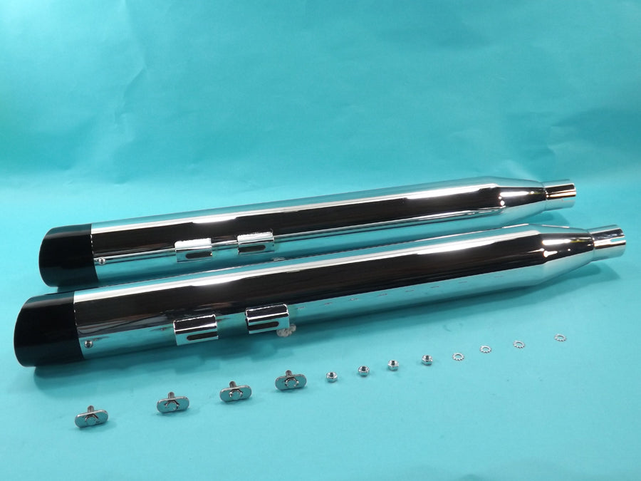 Chrome Muffler Set with Slash Cut End Tips 1995 / 2016 FLT