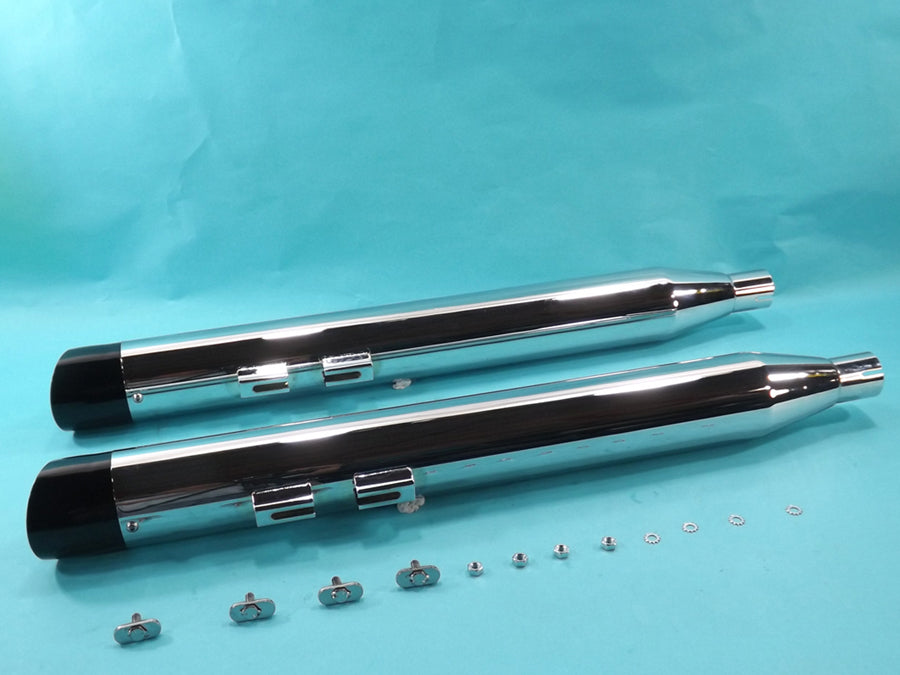 Chrome Muffler Set with Slash Cut End Tips 1995 / 2016 FLT