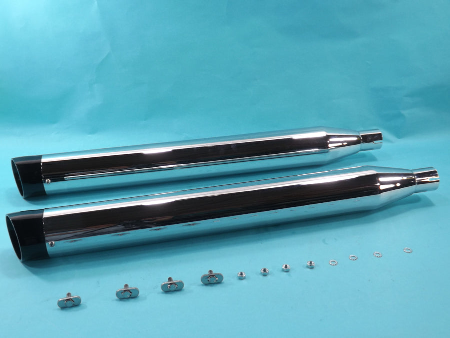 Chrome Muffler Set with Slash Cut End Tips 1995 / 2016 FLT