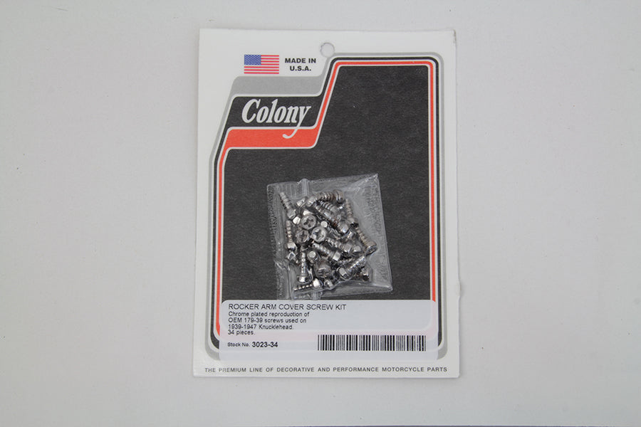 Rocker Arm Cover Screw Kit Chrome 1941 / 1947 FL 1939 / 1940 EL