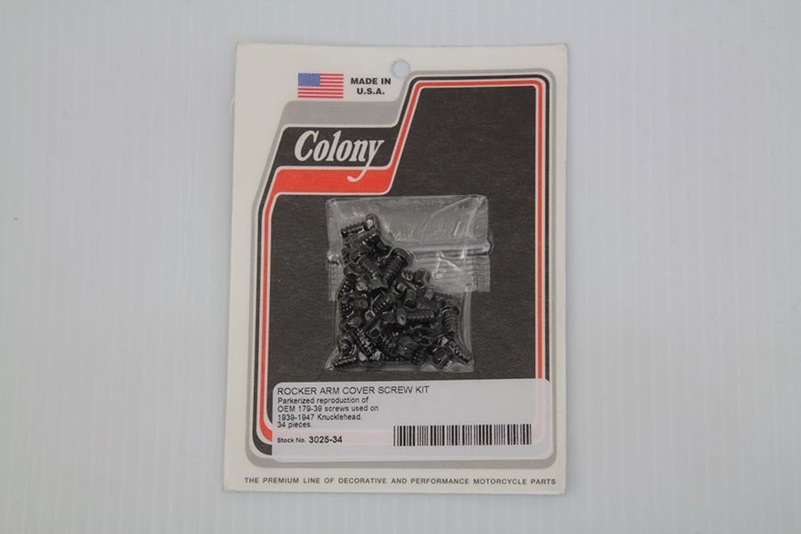 Rocker Arm Cover Screw Kit Parkerized 1941 / 1947 FL 1939 / 1940 EL