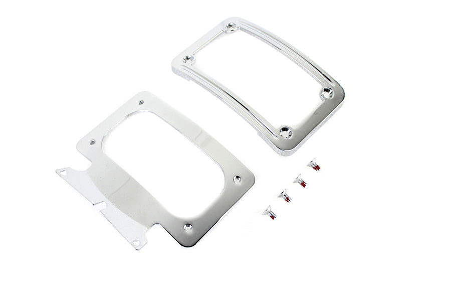 Curved License Plate with Frame Chrome 2010 / UP FLHRXS 2010 / UP FLHX 2010 / UP FLHXS 2010 / UP FLTRX 2010 / UP FLTRXS
