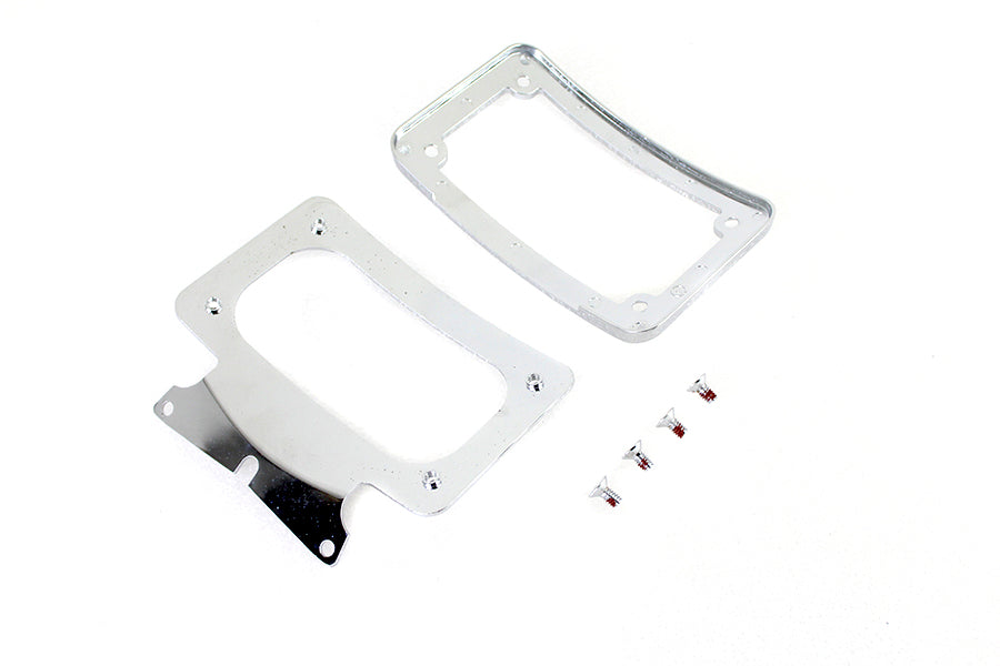 Curved License Plate with Frame Chrome 2010 / UP FLHRXS 2010 / UP FLHX 2010 / UP FLHXS 2010 / UP FLTRX 2010 / UP FLTRXS