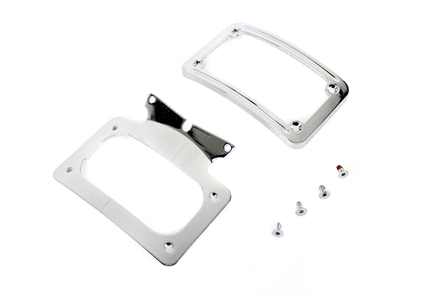 Curved License Plate with Frame Chrome 2010 / UP FLHRXS 2010 / UP FLHX 2010 / UP FLHXS 2010 / UP FLTRX 2010 / UP FLTRXS