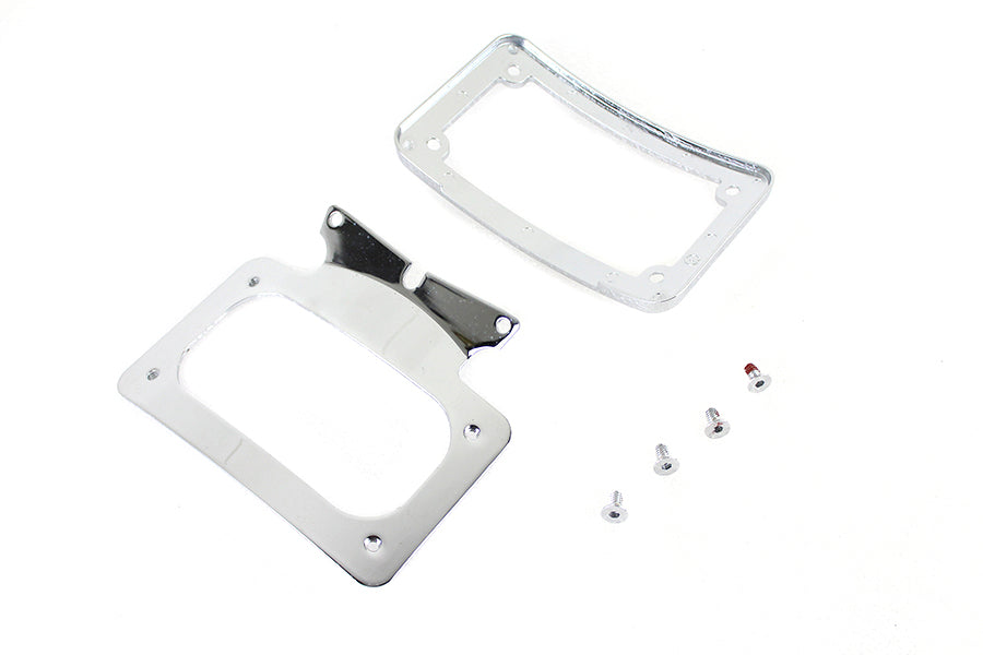 Curved License Plate with Frame Chrome 2010 / UP FLHRXS 2010 / UP FLHX 2010 / UP FLHXS 2010 / UP FLTRX 2010 / UP FLTRXS