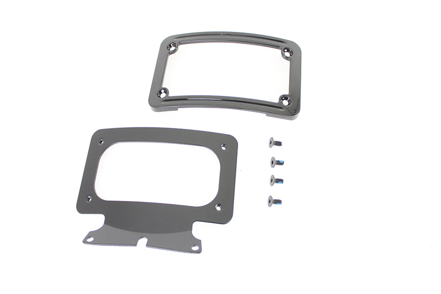 Curved License Plate with Frame Black 2010 / UP FLHRXS 2010 / UP FLHX 2010 / UP FLHXS 2010 / UP FLTRX 2010 / UP FLTRXS