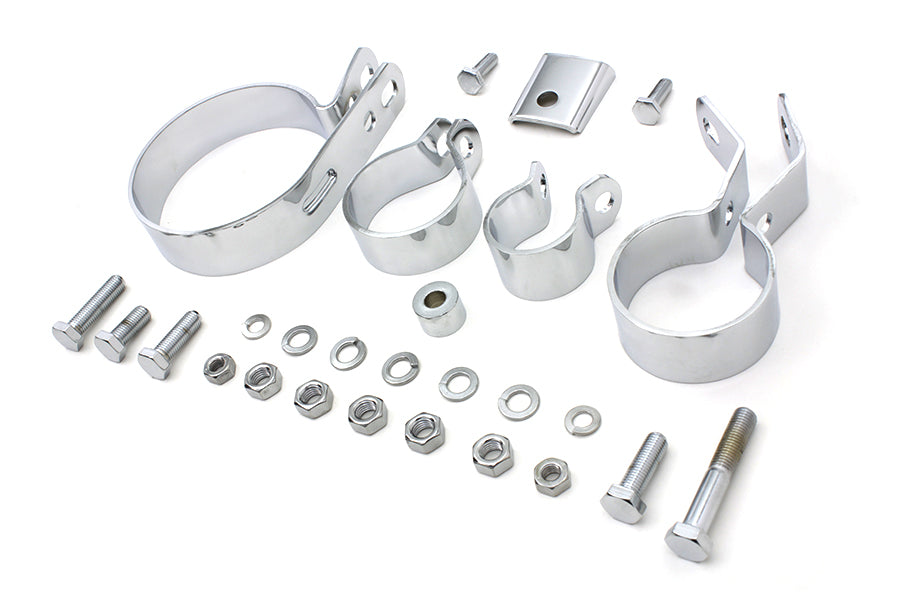 Chrome Exhaust System Clamp Kit 1941 / 1952 EL 1941 / 1957 FL