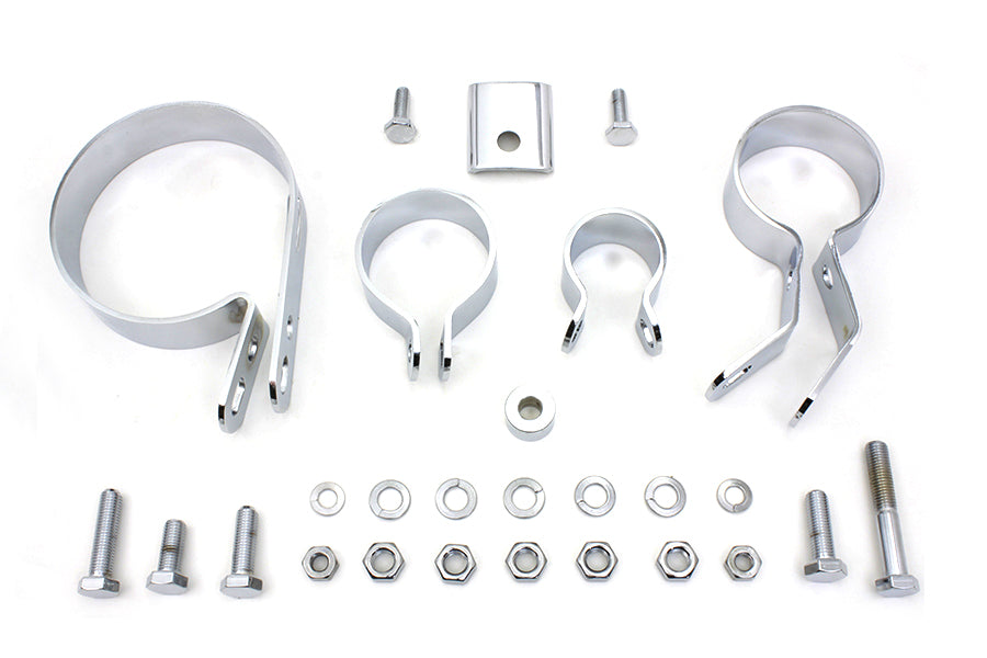 Chrome Exhaust System Clamp Kit 1941 / 1952 EL 1941 / 1957 FL
