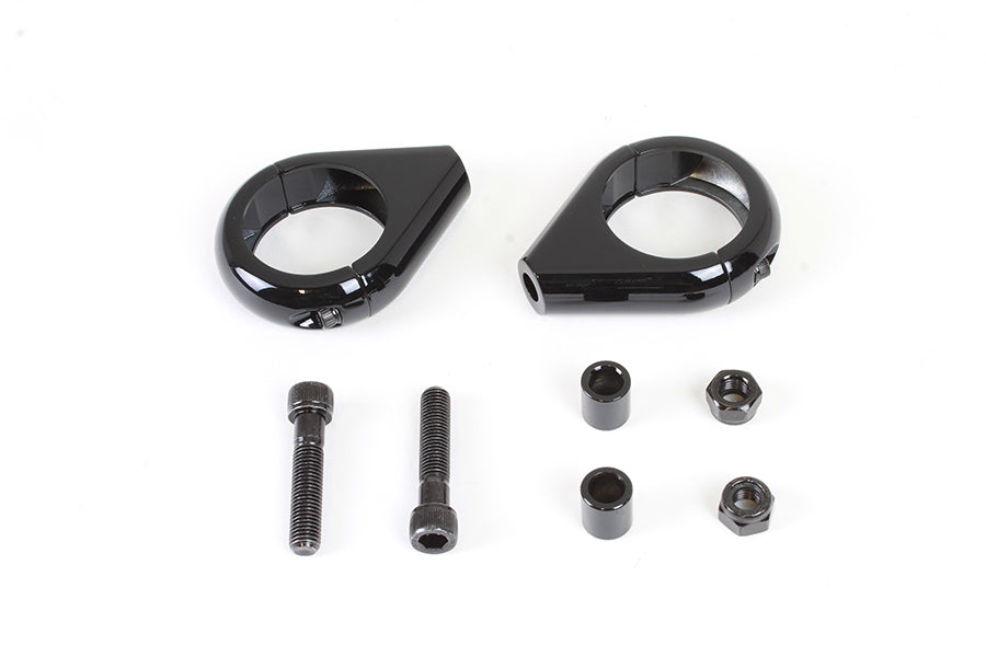 Black Turn Signal Clamp Kit for 39mm Forks 0 /  Custom application for 41mm forks