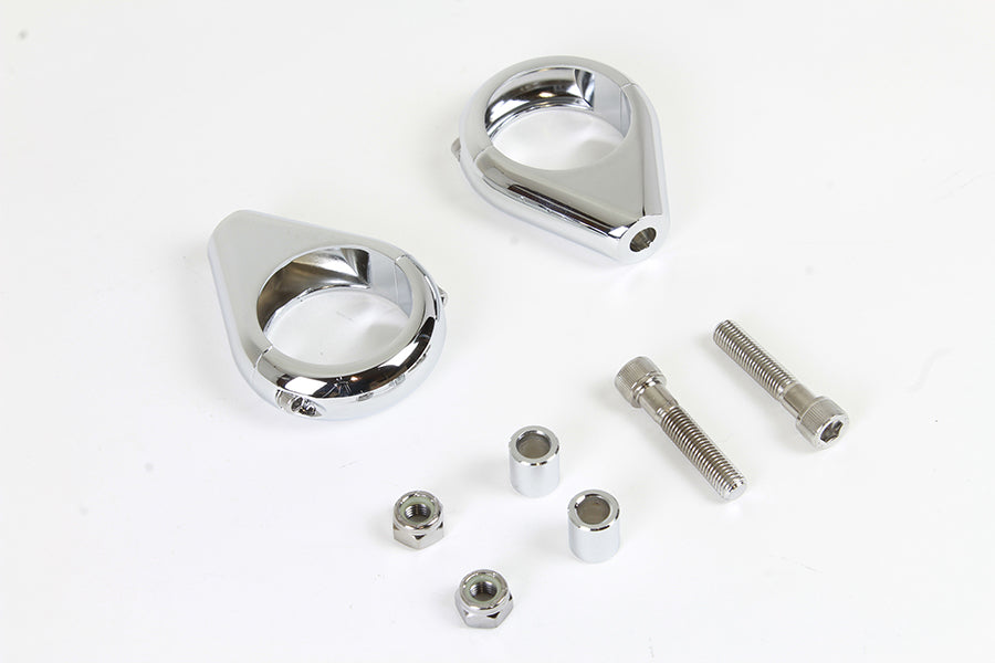 Chrome Turn Signal Clamp Kit 41mm Forks 0 /  Custom application for 39mm forks
