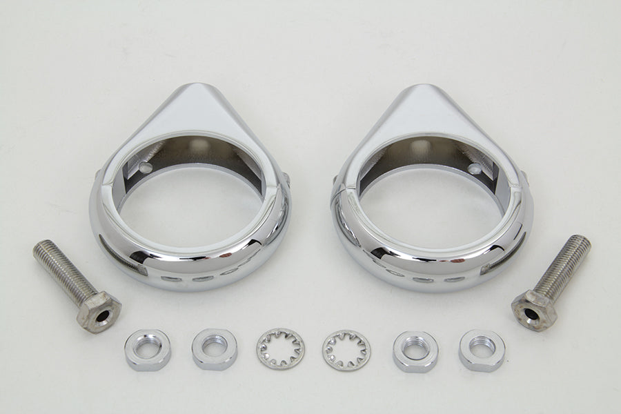 Chrome Turn Signal Clamp Kit 49mm Forks 0 /  Custom application for 49mm forks