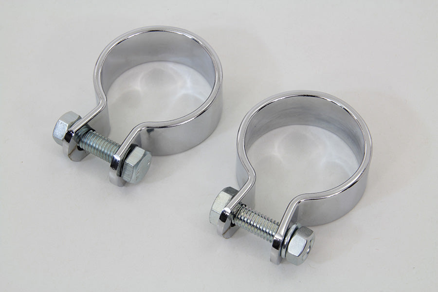 Chrome 1-5/8 Muffler Body and End Clamp Set 0 /  Custom application