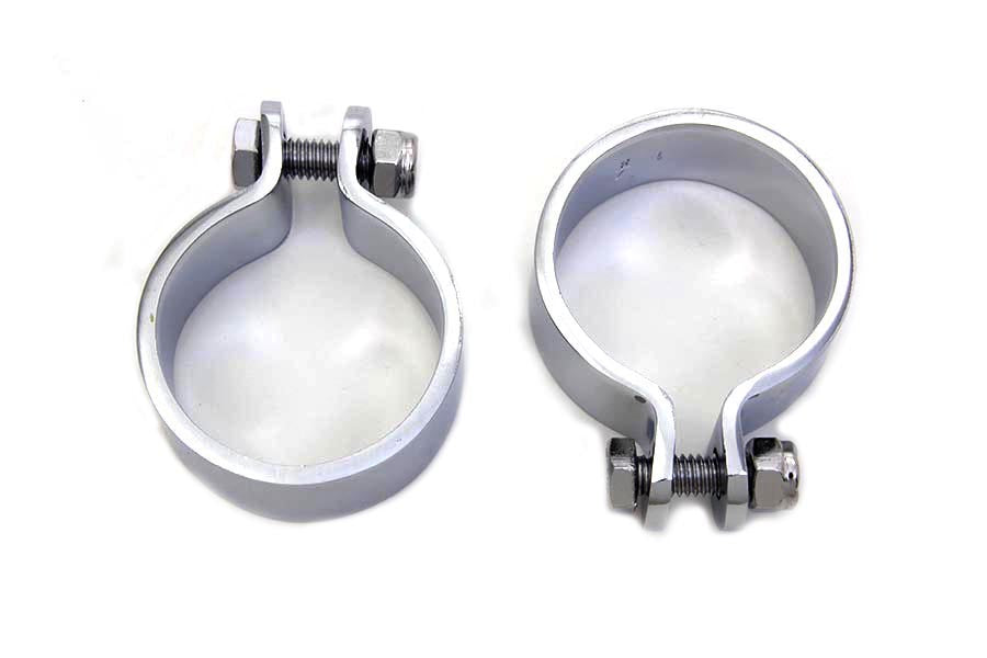 Chrome 1-7/8 Heavy Muffler Body and End Clamp Set