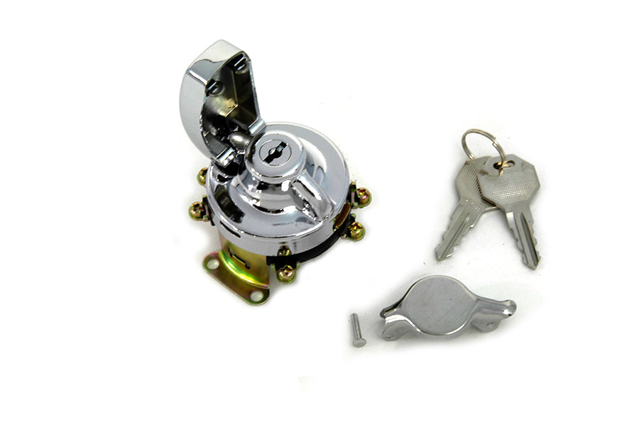 Fat Bob Ignition Switch with 6 Terminals Chrome 1973 / 1984 FLH 1984 / 1995 FXST 1986 / 1995 FLST 1980 / 1984 FX