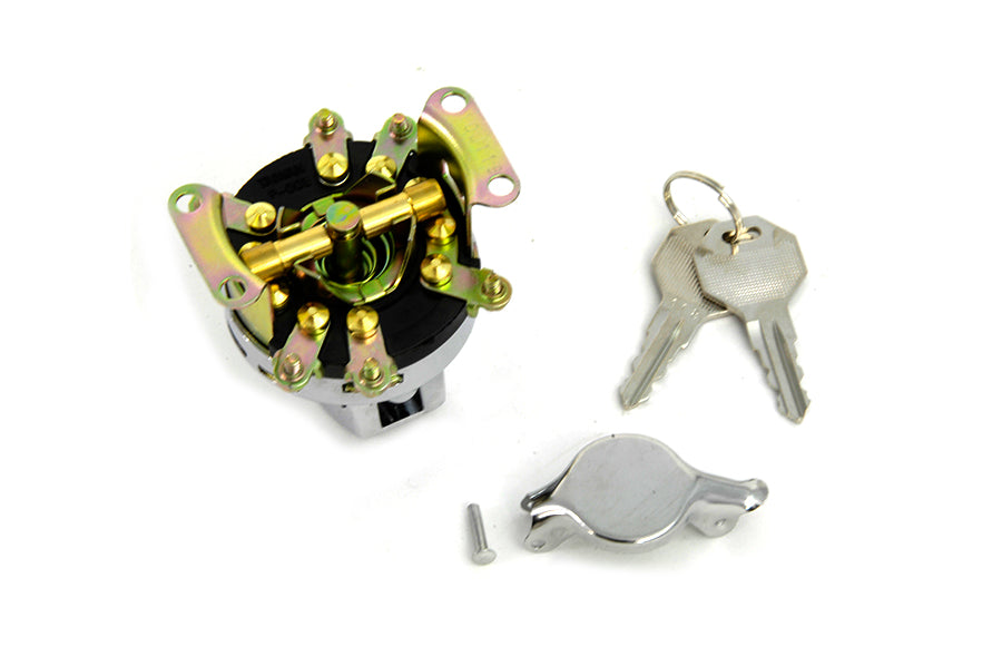 Fat Bob Ignition Switch with 6 Terminals Chrome 1973 / 1984 FLH 1984 / 1995 FXST 1986 / 1995 FLST 1980 / 1984 FX