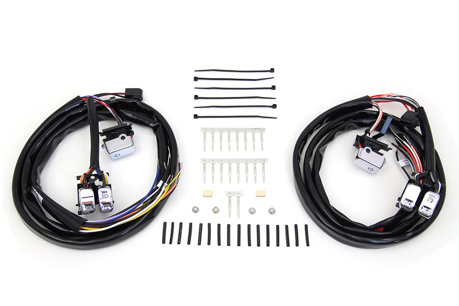 Handlebar Switch Kit Chrome with 60 Wires 2007 / 2013 FXST 2007 / 2013 FXD 2007 / 2013 XL