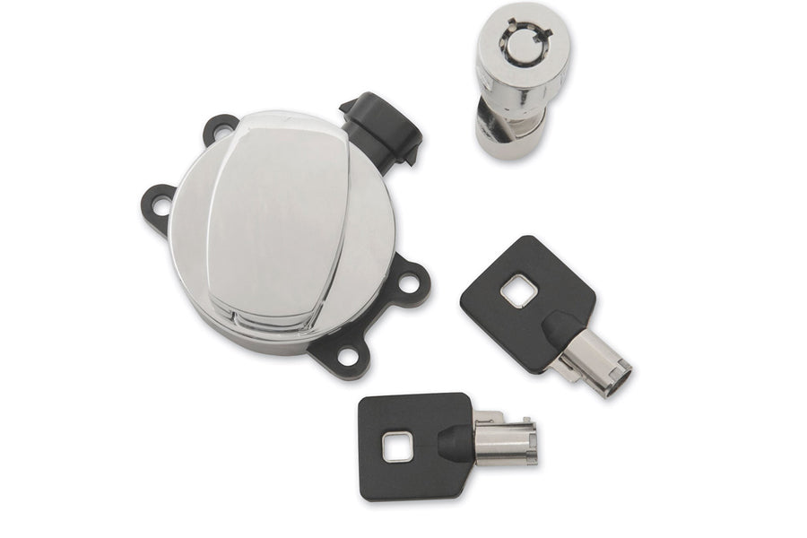 Side Hinge Ignition Switch Chrome with Fork Lock 2011 / 2017 FLS 2011 / 2017 FLST