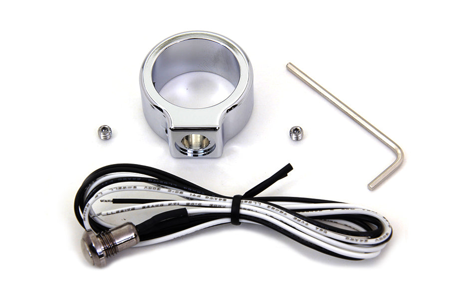 Chrome Single Handlebar Button Switch Kit 0 /  Custom application for 1 handlebars"