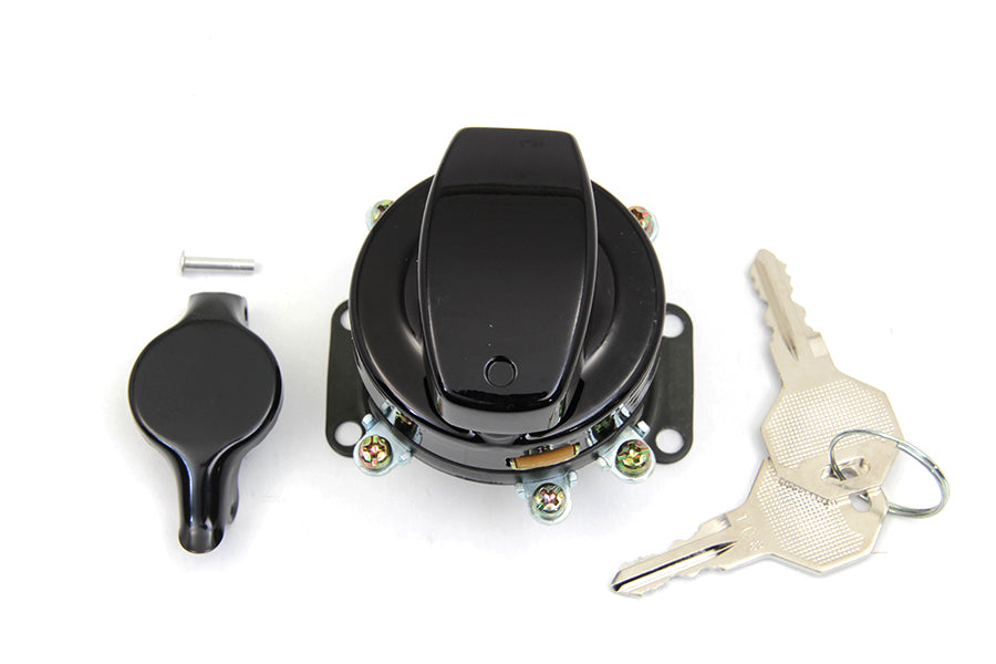 Fat Bob Ignition Switch with 5 Terminals Gloss Black 1968 / 1972 FL