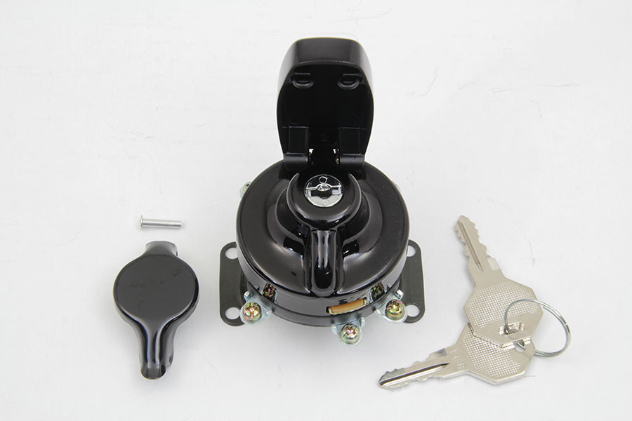 Fat Bob Ignition Switch with 5 Terminals Gloss Black 1968 / 1972 FL