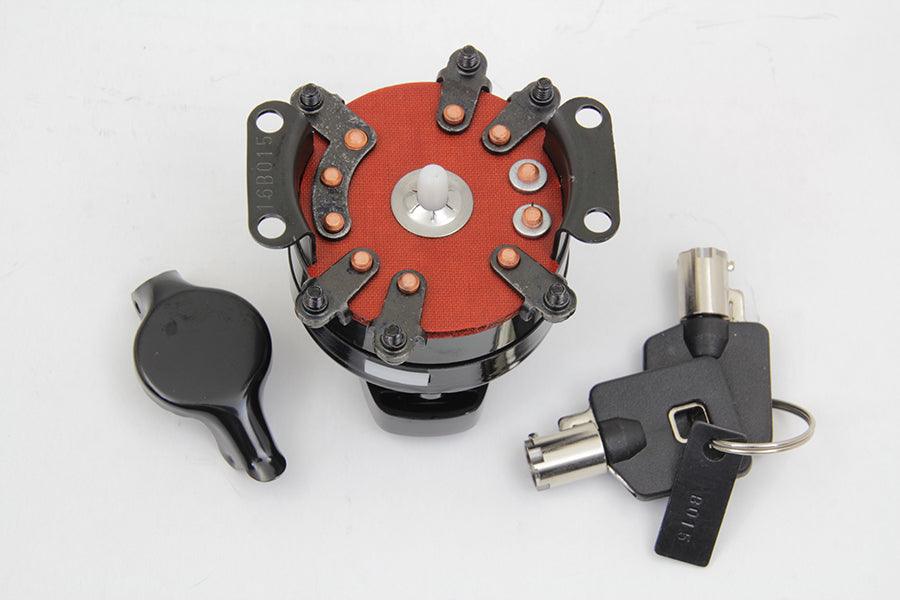 Hinge Ignition Switch 6 Terminal Gloss Black 1973 / 1984 FLH 1984 / 1995 FXST 1986 / 1995 FLST 1980 / 1984 FX