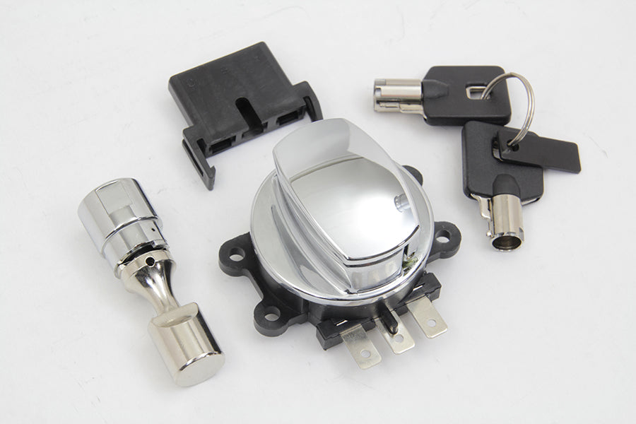 Hinge Ignition Switch Chrome 2003 / 2008 FXDWG 2003 / 2010 FXST 2003 / 2010 FLST 2003 / 2013 FLHR