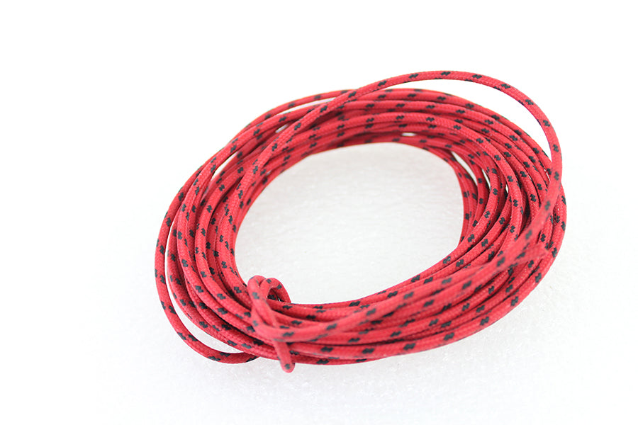 Red with Black Dot 25' Braided Wire 0 /  Custom application