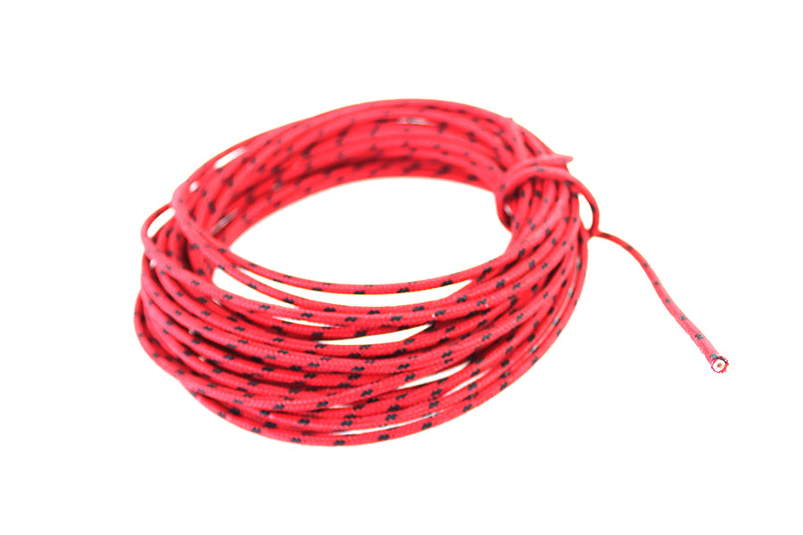 Red with Black Dot 25' Braided Wire 0 /  Custom application