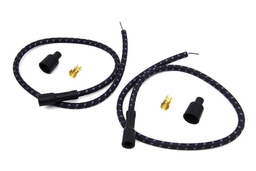 Sumax Black with Blue Tracer 7mm Spark Plug Wire Set 0 /  Custom Application