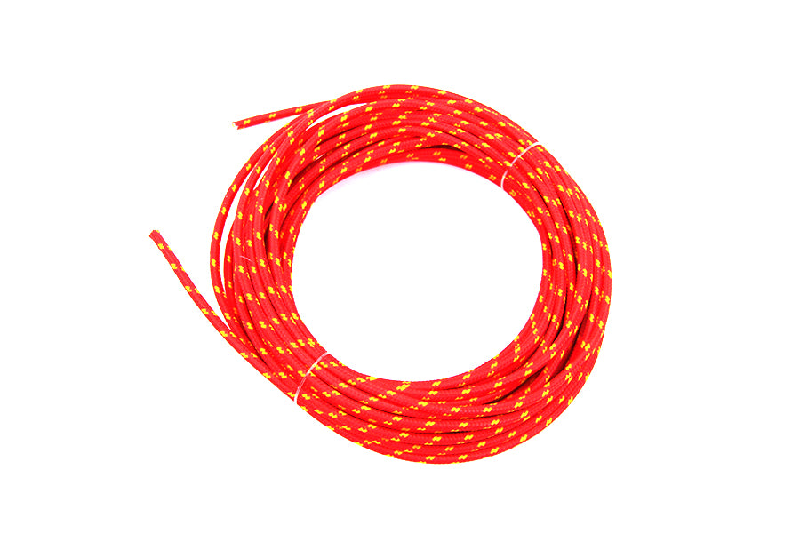Red with Yellow Dot 25' Braided Wire 0 /  Custom application