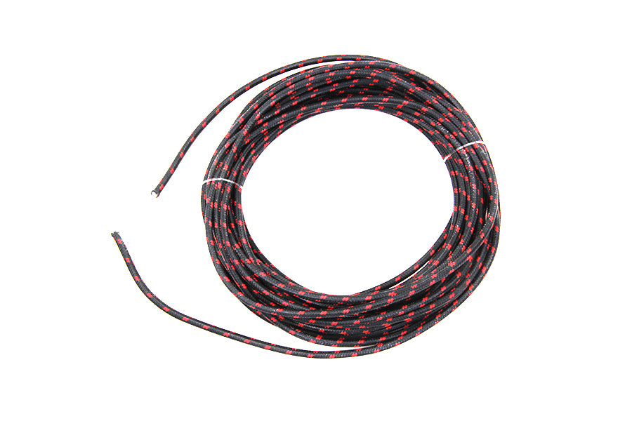 Black with Red Dot 25' Braided Wire 0 /  Custom application