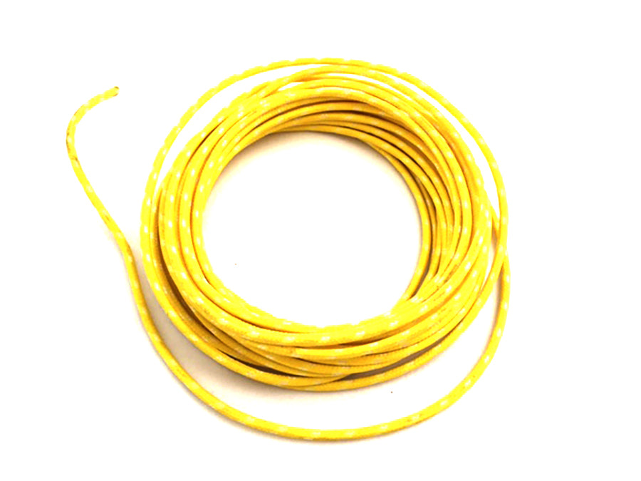 Yellow with White Dot 25' Braided Wire 0 /  Custom application
