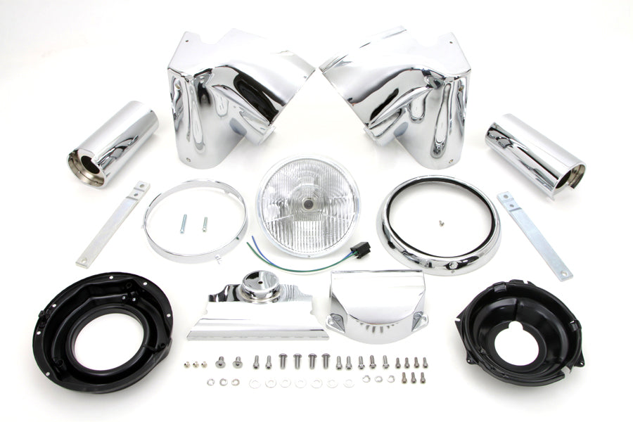 Chrome 7 Headlamp Cowl Kit 1986 / 2017 FLST