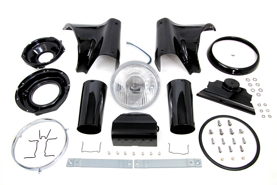 Black 7 Headlamp Cowl Kit 1986 / 2017 FLST 1986 / 2017 FLSTF