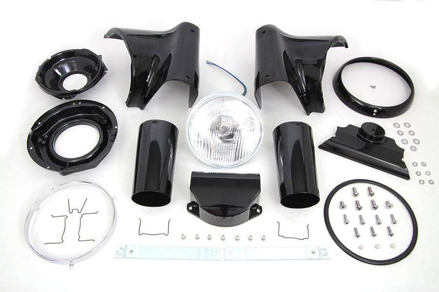 Black 7 Headlamp Cowl Kit 1986 / 2017 FLST 1986 / 2017 FLSTF