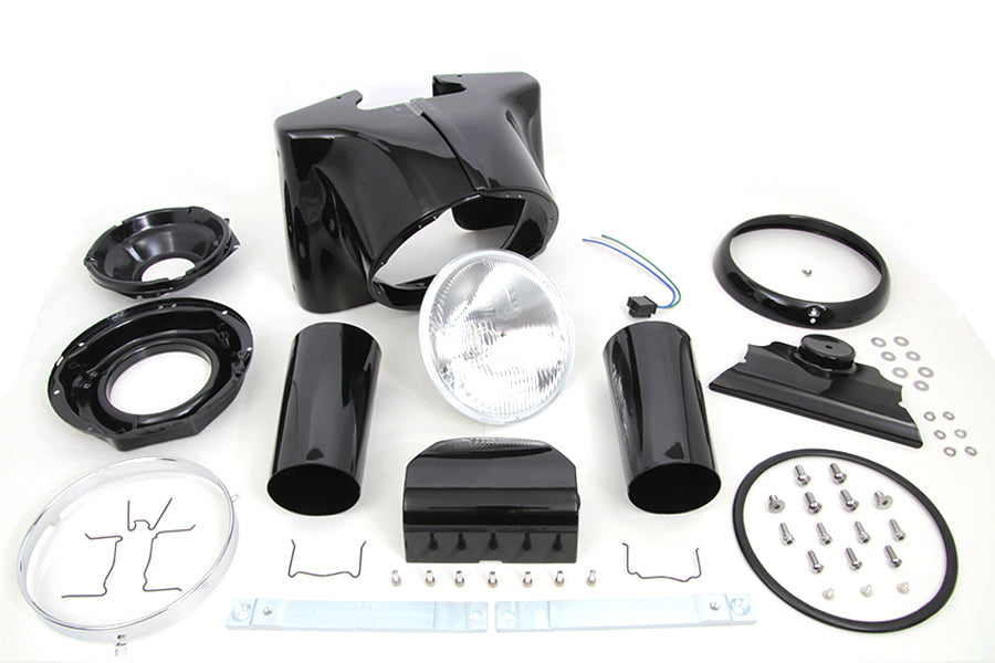 Black 7 Headlamp Cowl Kit 1986 / 2017 FLST 1986 / 2017 FLSTF