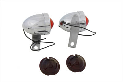Chrome Bullet Marker Lamp Set with Red Lens 0 /  Custom application