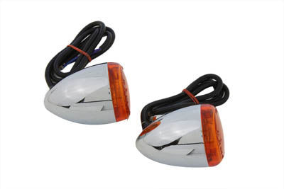 Chrome Torpedo Style Rear Turn Signal Set 2001 / UP FXSTD