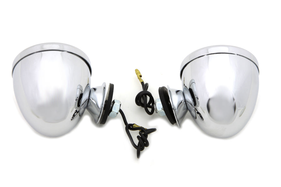 Chrome Shielded Bullet Marker Lamp Set with Amber Lens 0 /  Custom application