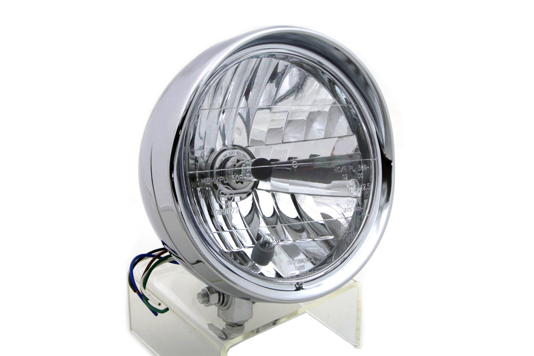 6-1/2" Round Headlamp Steel Chrome 0 /  Custom application