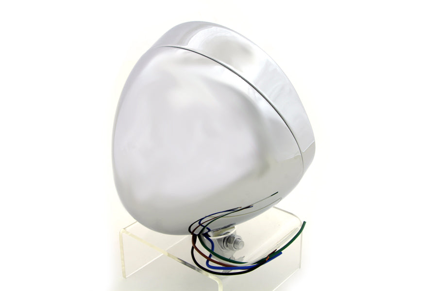 6-1/2" Round Headlamp Steel Chrome 0 /  Custom application