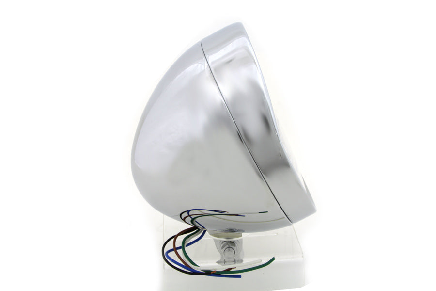 6-1/2" Round Headlamp Steel Chrome 0 /  Custom application